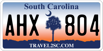 SC license plate AHX804