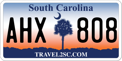 SC license plate AHX808