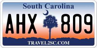 SC license plate AHX809