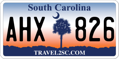 SC license plate AHX826