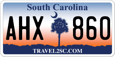 SC license plate AHX860