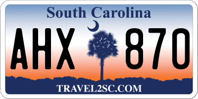 SC license plate AHX870