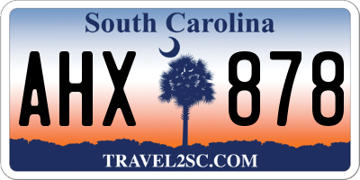 SC license plate AHX878