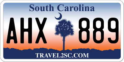 SC license plate AHX889