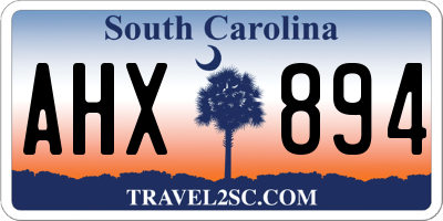 SC license plate AHX894
