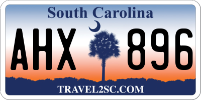 SC license plate AHX896