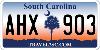 SC license plate AHX903
