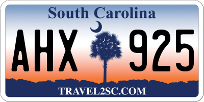 SC license plate AHX925