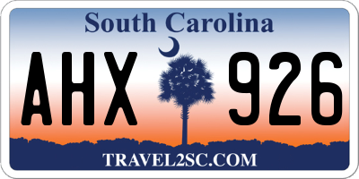 SC license plate AHX926