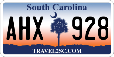 SC license plate AHX928