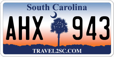 SC license plate AHX943