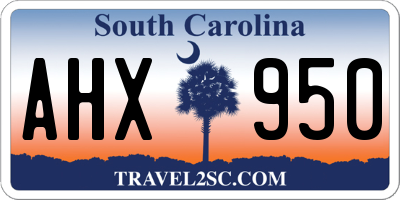 SC license plate AHX950