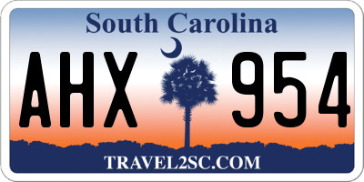SC license plate AHX954