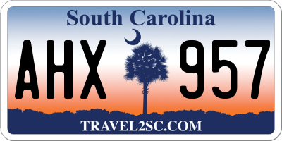 SC license plate AHX957