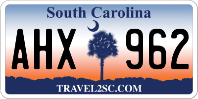 SC license plate AHX962