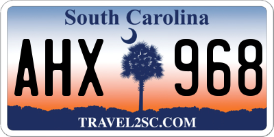 SC license plate AHX968