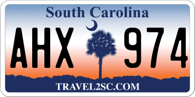 SC license plate AHX974