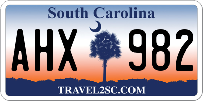 SC license plate AHX982