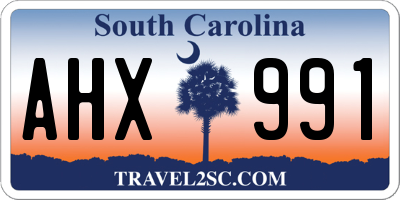 SC license plate AHX991