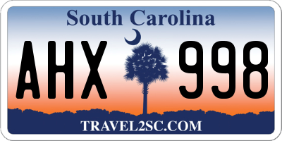 SC license plate AHX998