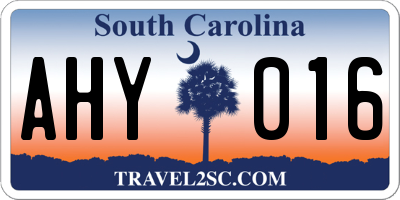 SC license plate AHY016