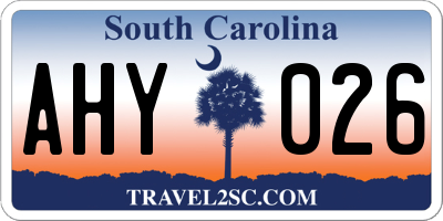 SC license plate AHY026