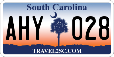 SC license plate AHY028