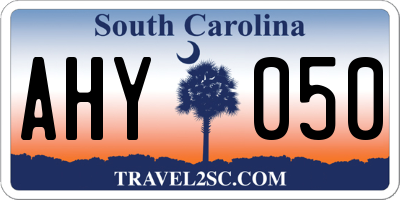 SC license plate AHY050