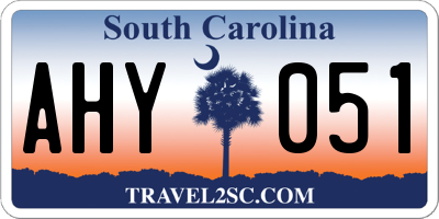 SC license plate AHY051