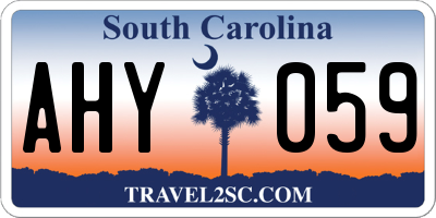 SC license plate AHY059