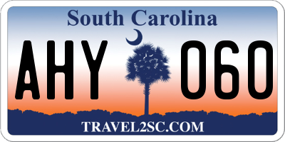 SC license plate AHY060