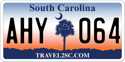 SC license plate AHY064