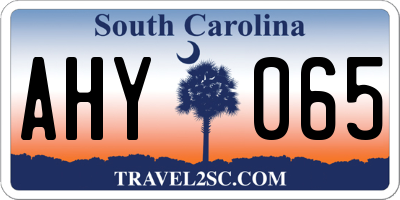 SC license plate AHY065
