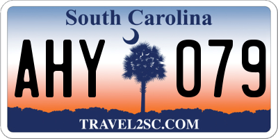 SC license plate AHY079