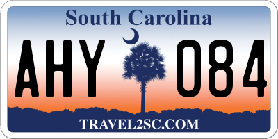 SC license plate AHY084