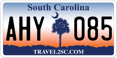 SC license plate AHY085