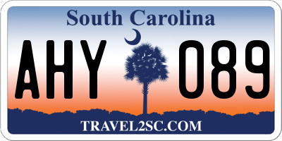 SC license plate AHY089