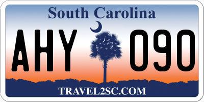 SC license plate AHY090