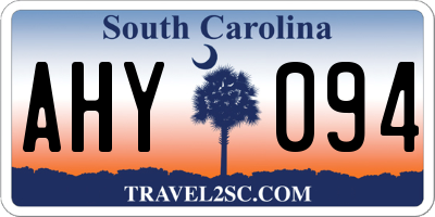 SC license plate AHY094