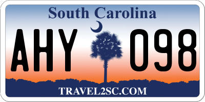 SC license plate AHY098