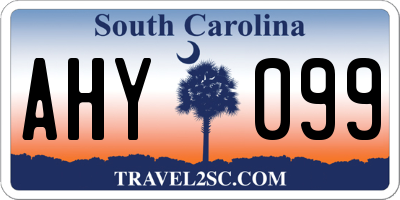 SC license plate AHY099