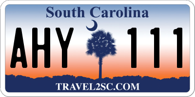 SC license plate AHY111