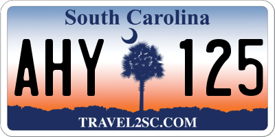 SC license plate AHY125