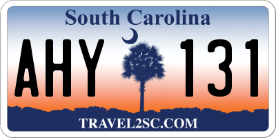 SC license plate AHY131