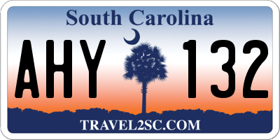 SC license plate AHY132