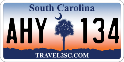 SC license plate AHY134