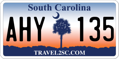 SC license plate AHY135
