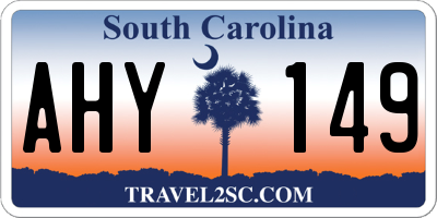 SC license plate AHY149