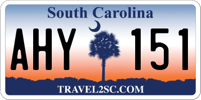 SC license plate AHY151