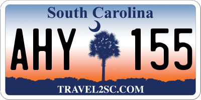 SC license plate AHY155
